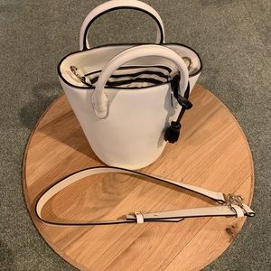 Zara white bucket bag